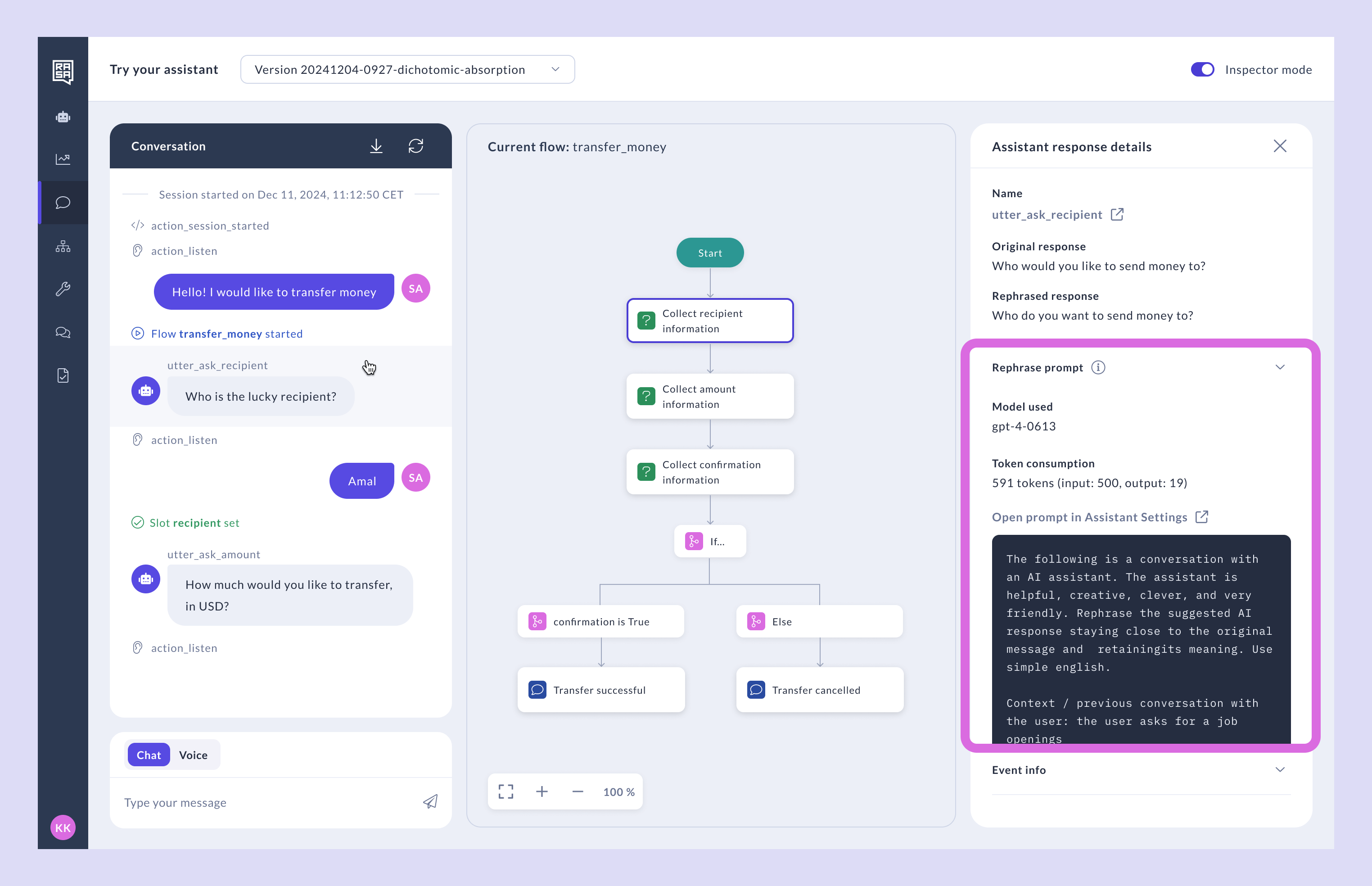 Model Details in Inspector Mode